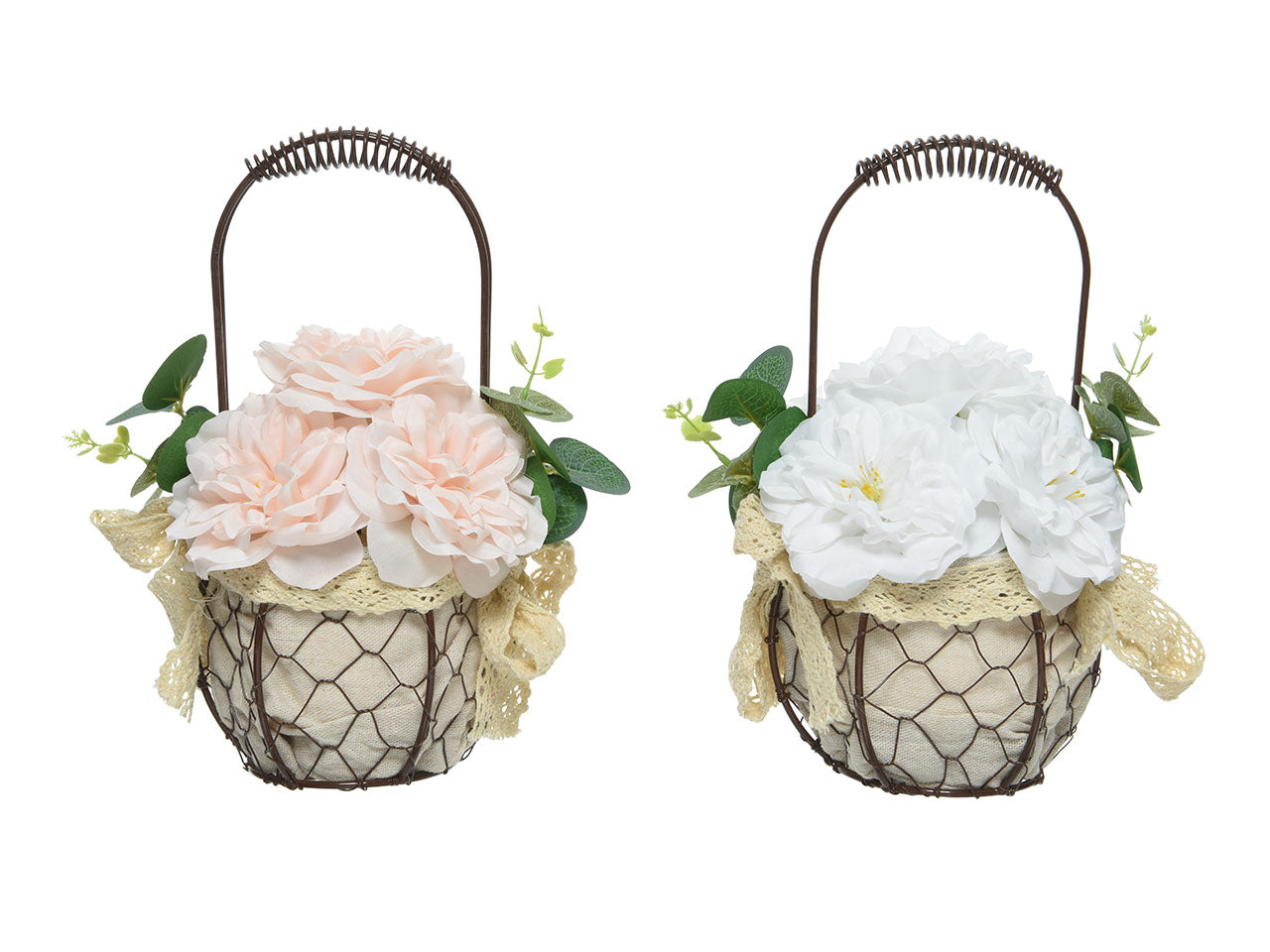 Rose con cesto h.24cm 804179