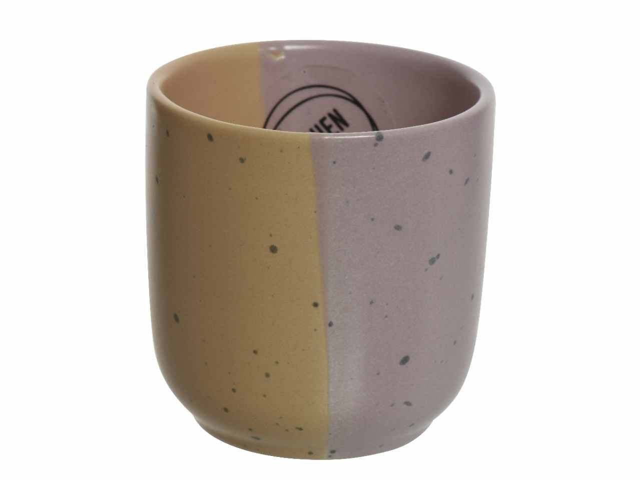 tazza tonda bicolore con macchioline