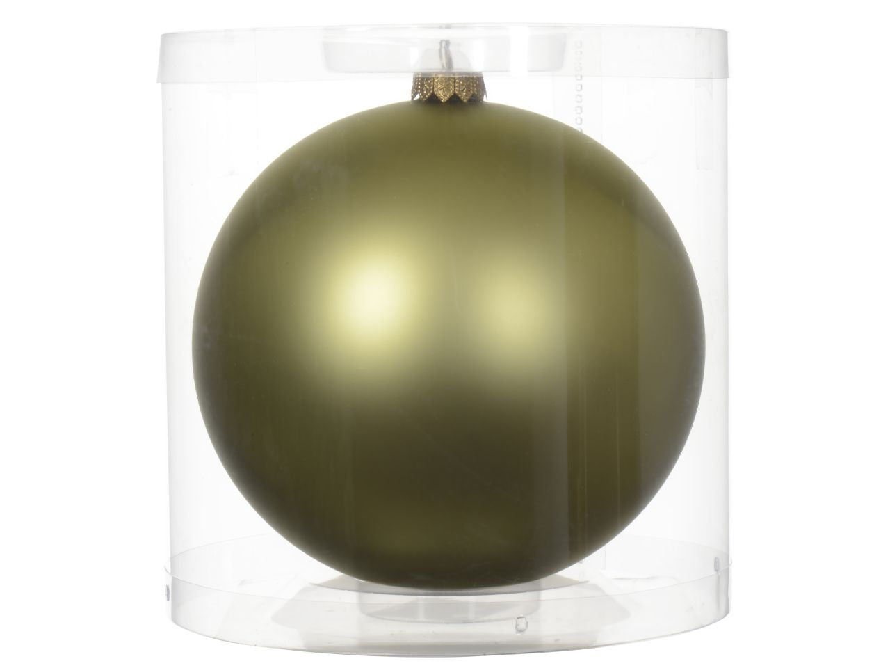 Palla di natale in vetro finitura opaca colore pistacchio misura d.15cm