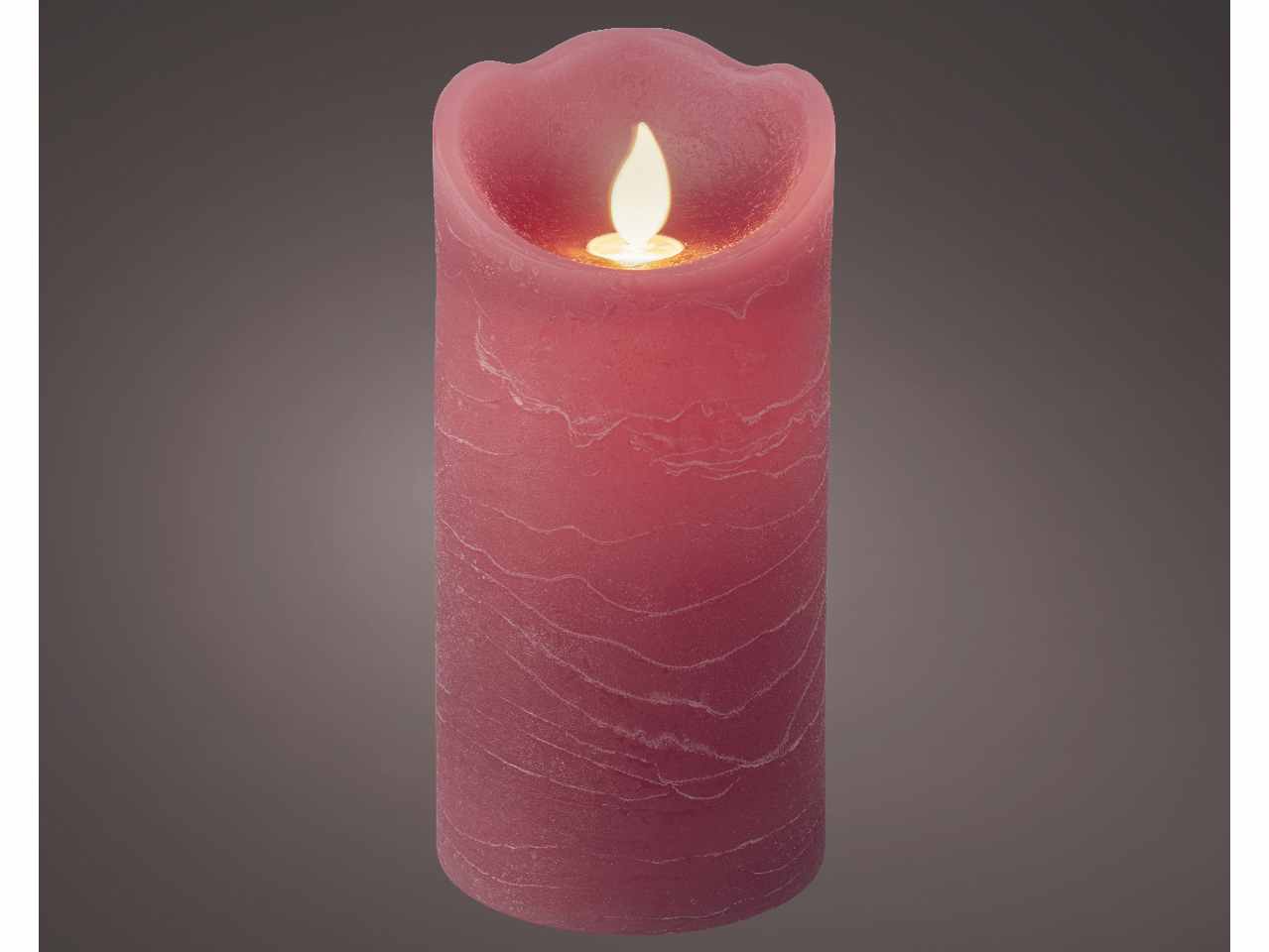 Candela led rosa 10cm d.7,5cm con funzionamento a batteria uso interno