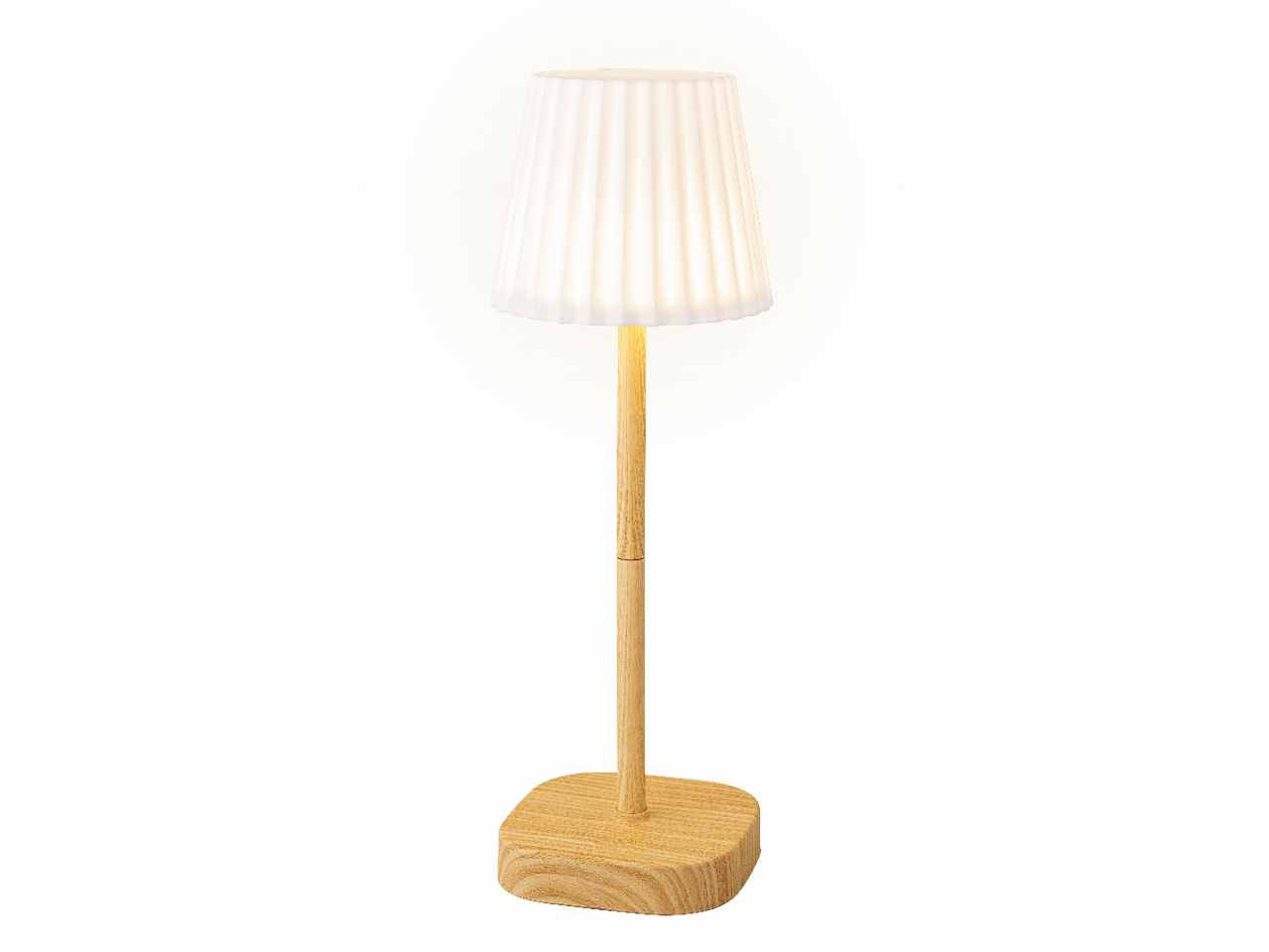 Lampada da tavolo a led bianco caldo in plastica cavo da 100cm alimentazione usb batteria 14500 li-ion 400mah colore naturale d.12xh.34.5cm