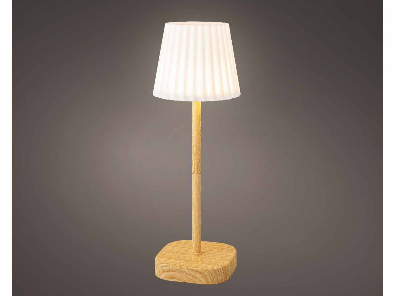 Lampada da tavolo a led bianco caldo in plastica cavo da 100cm alimentazione usb batteria 14500 li-ion 400mah colore naturale d.12xh.34.5cm