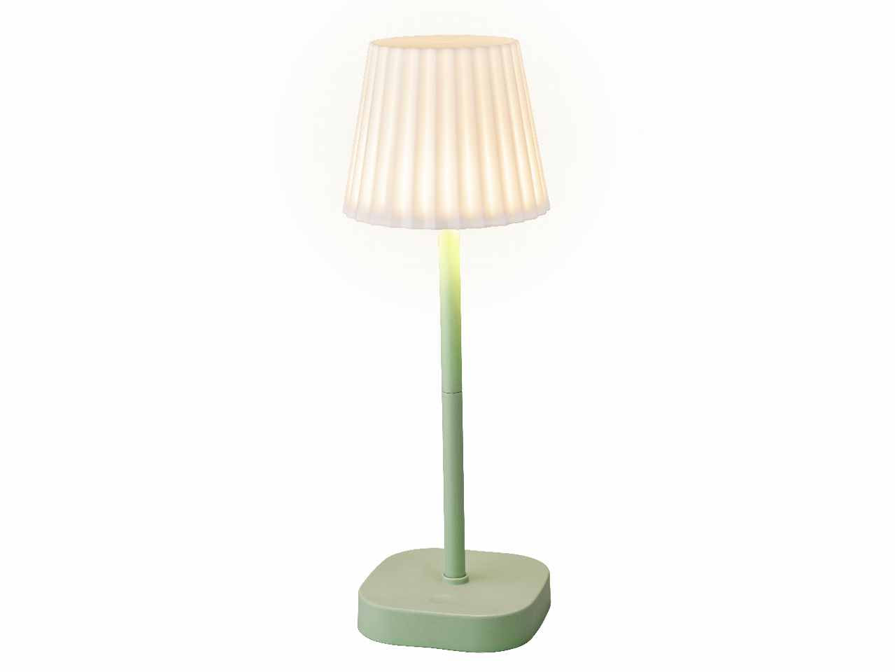 Lampada da tavolo a led bianco caldo in plastica cavo da 100cm alimentazione usb batteria 14500 li-ion 400mah colore light blue d.12xh.34.5cm