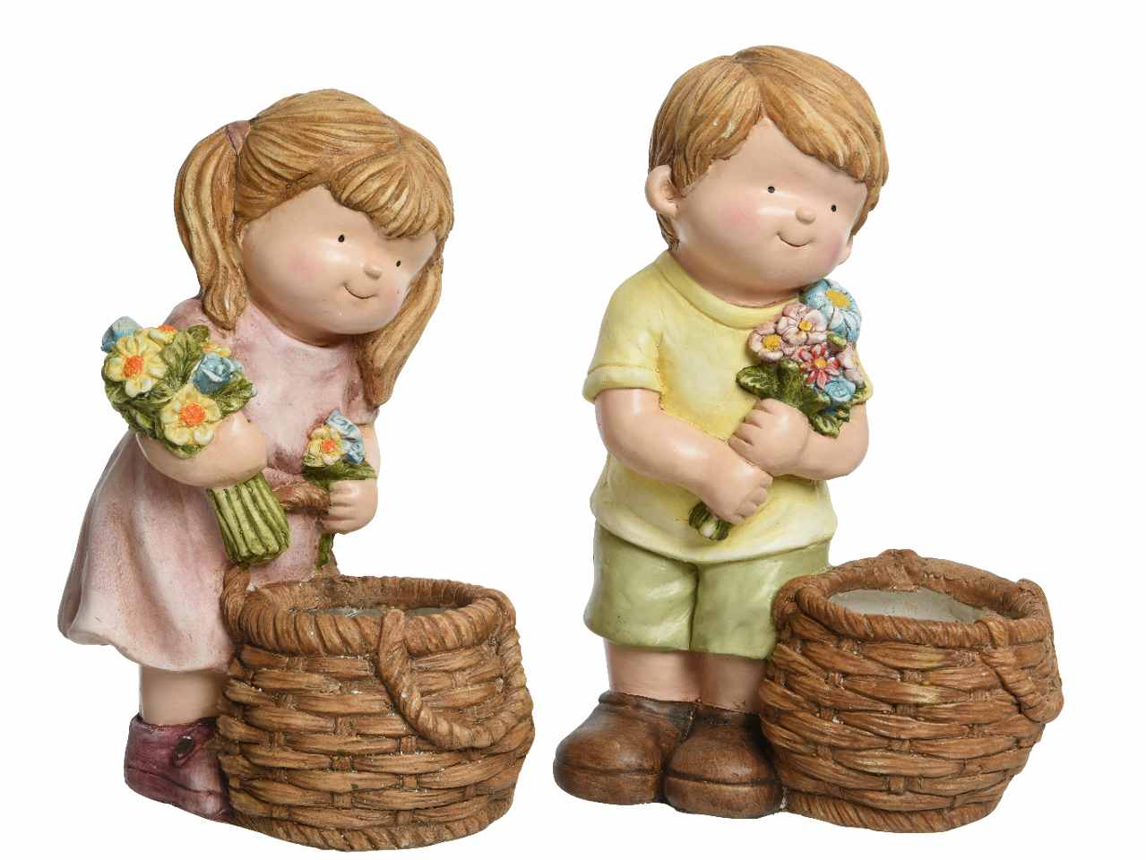 Bimbo da esterno h37,5cm c/fiori 828660