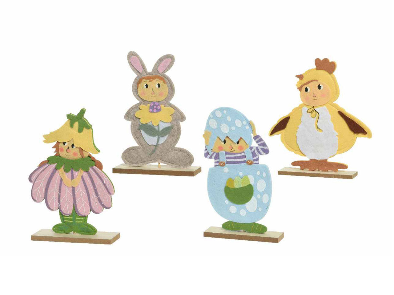 figure pasquali con base d'appoggio 4 assortimenti 20xh.30cm