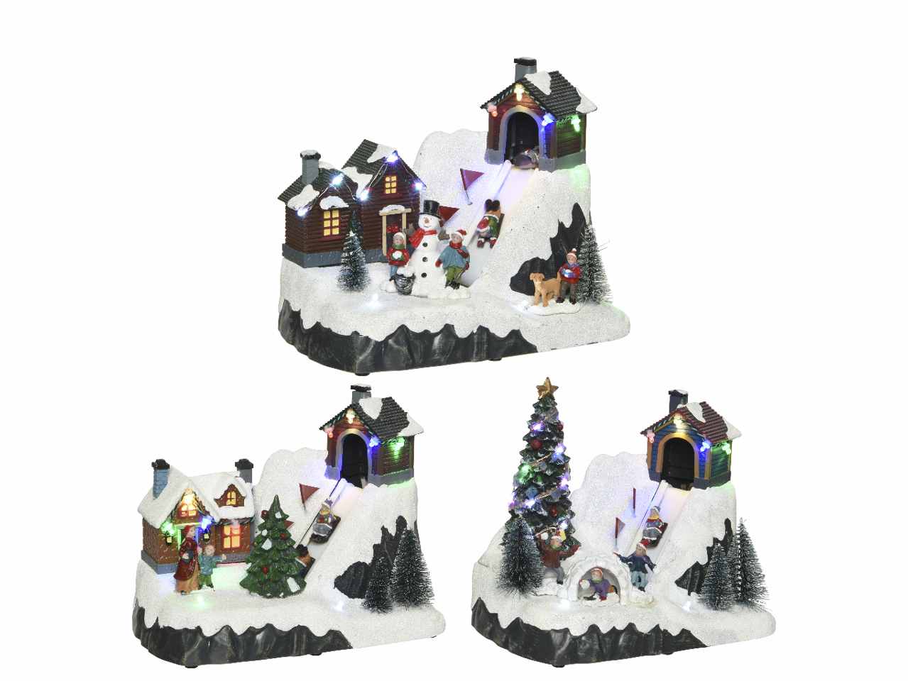 Giostrina 13x21,5x17 cm con led in poliresina uso interno con funzionamento a batteria