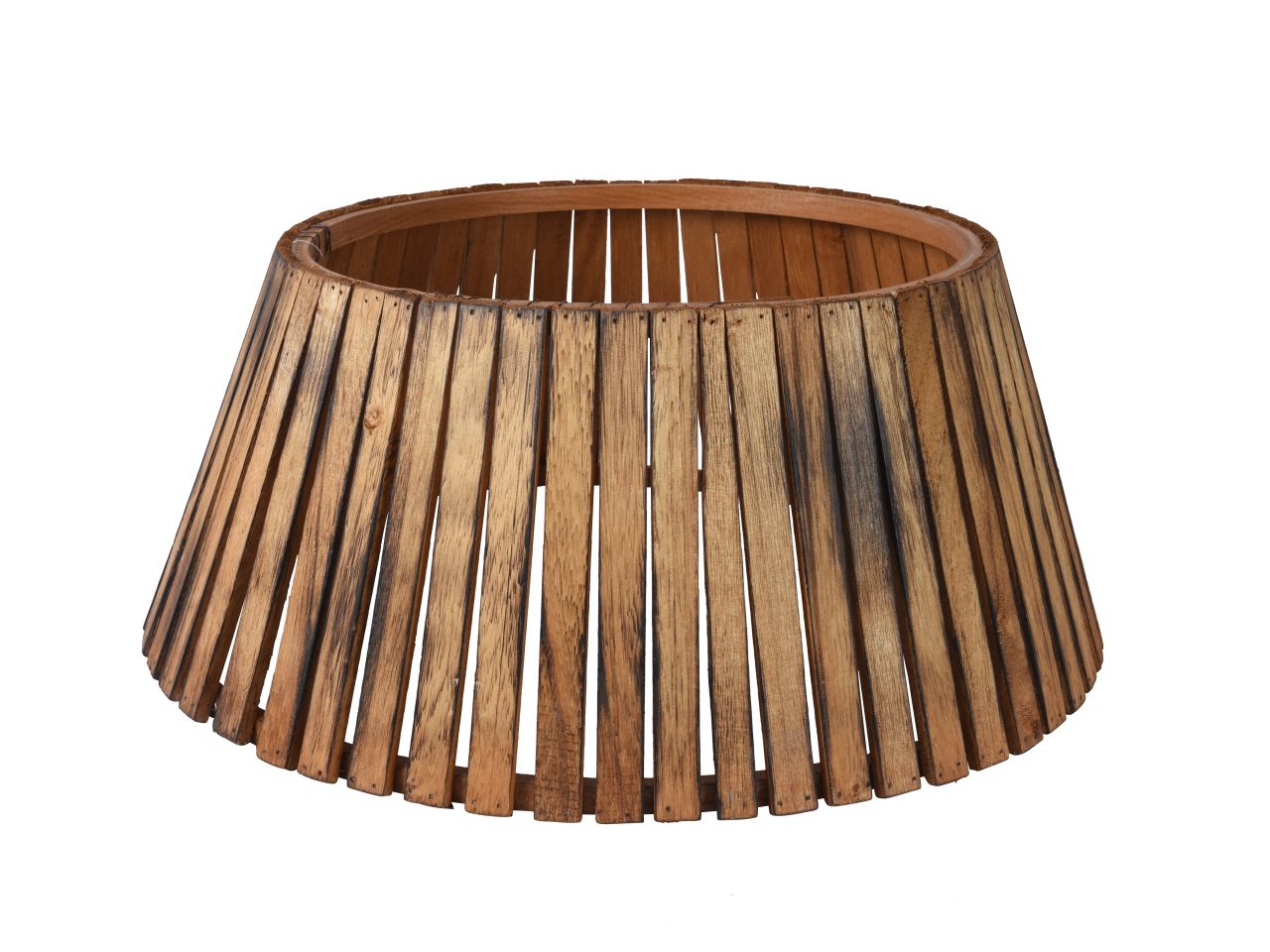 Copribase per albero di natale in legno di paulownia colore marrone misura alt.28cmd.70cm
