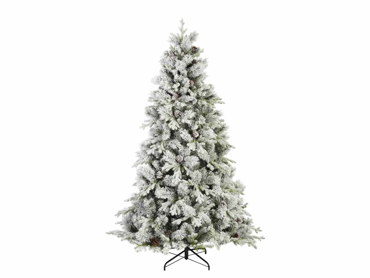 Lausanne albero di natale innevato 210cm d.138cm verde/bianco