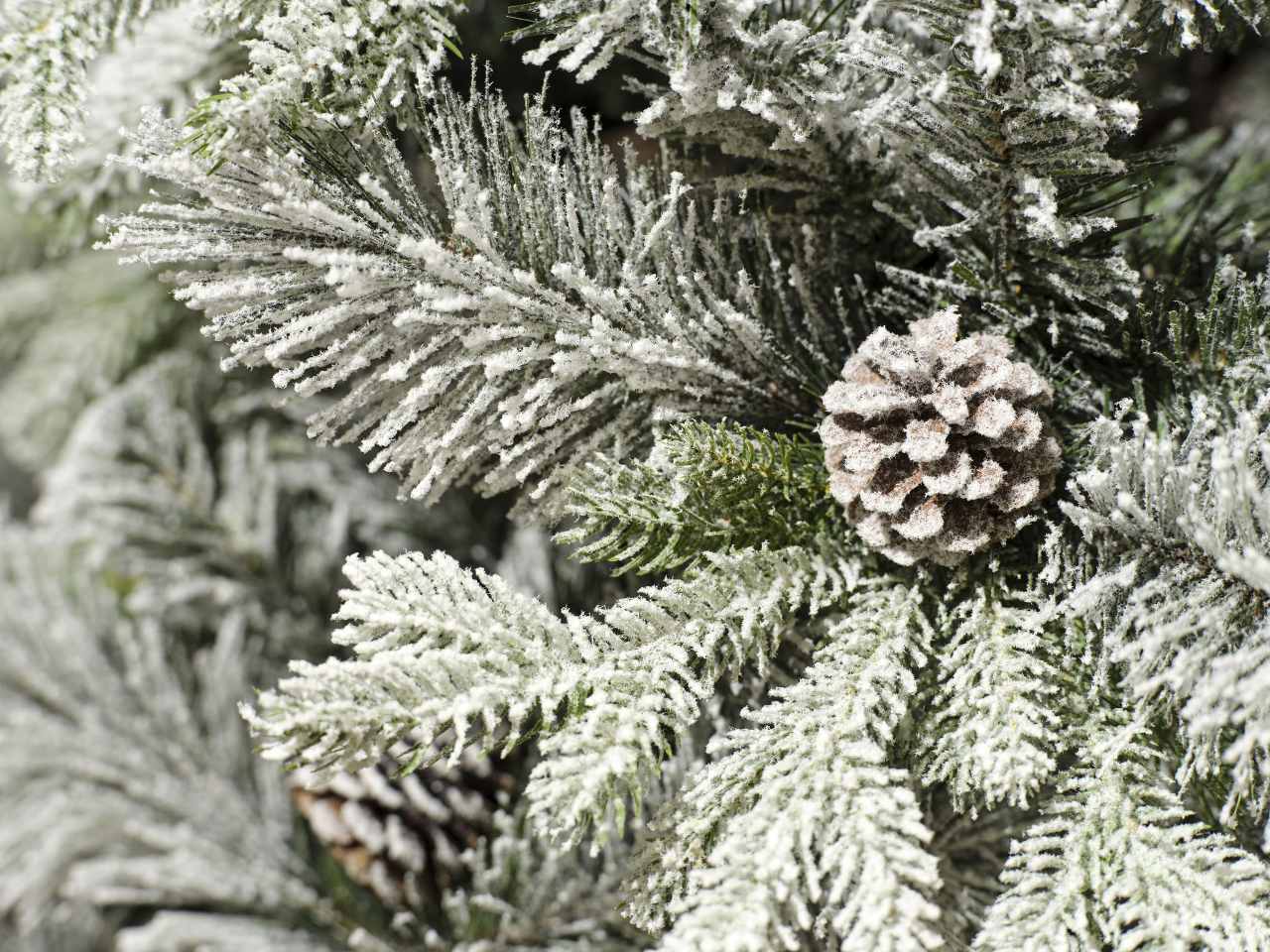 Lausanne albero di natale innevato 210cm d.138cm verde/bianco