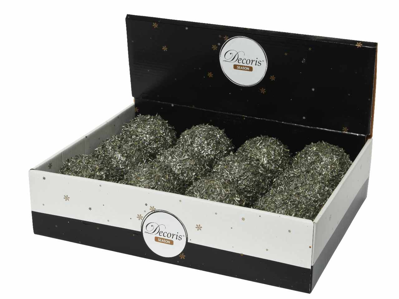 Sfera d.8cm verde con glitter foam