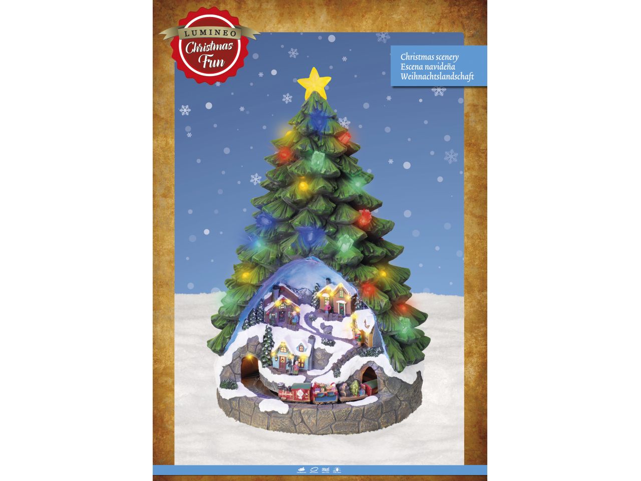Scenario natalizio con led in poliresina per uso interno colore multicolore misura lun.42.5cm x lar.44.5cm x alt.66.5cm  3mm  43