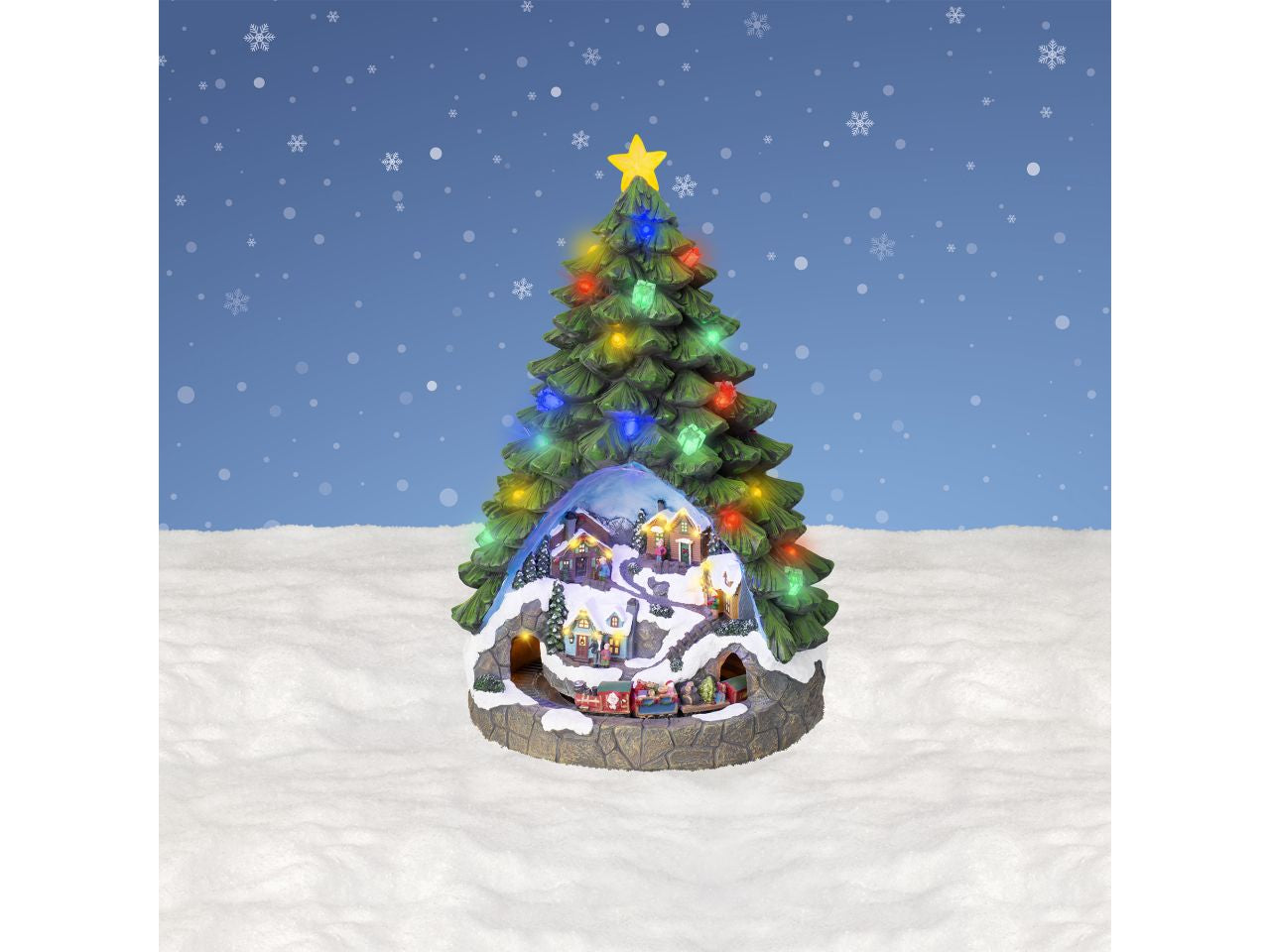 Scenario natalizio con led in poliresina per uso interno colore multicolore misura lun.42.5cm x lar.44.5cm x alt.66.5cm  3mm  43