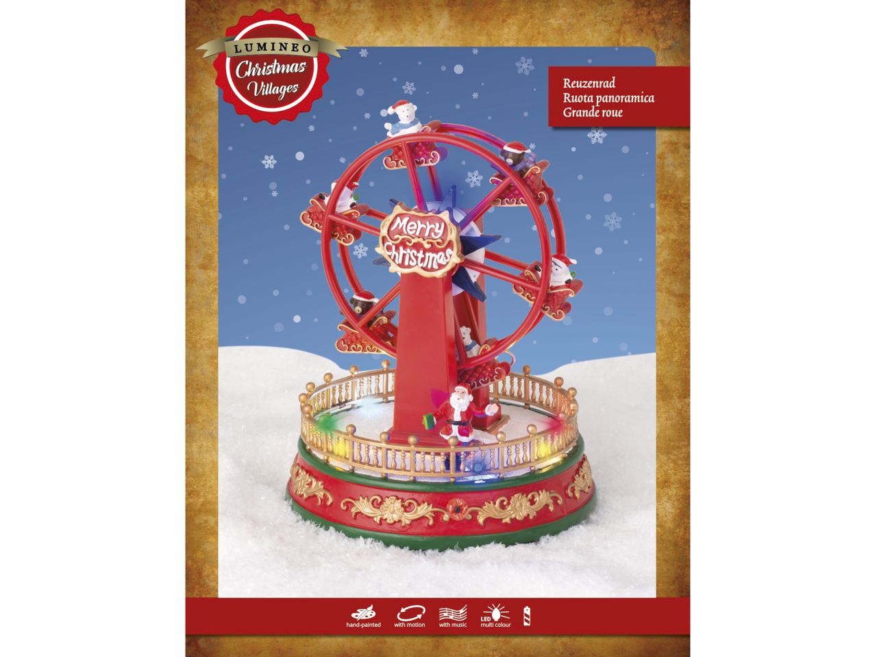 Scenario natalizio con led effetto lampeggiante in plastica per uso interno colore multicolore misura lun.19cm x lar.18.2cm x alt.24cm  5mm  8