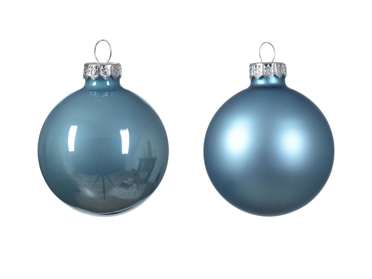 Palline di natale in vetro finitura smaltata e opaca colore canna da zucchero misura d.6cm