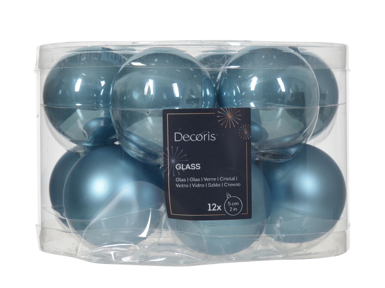 Palline di natale in vetro finitura smaltata e opaca colore canna da zucchero misura d.6cm
