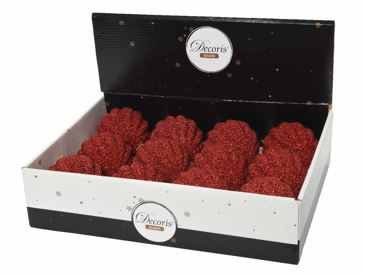 Sfera con glitter d.8cm rossa