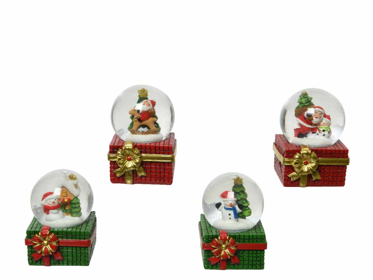 Ampolla acqua con neve in poliresina 4,9x5,1x6,5cm