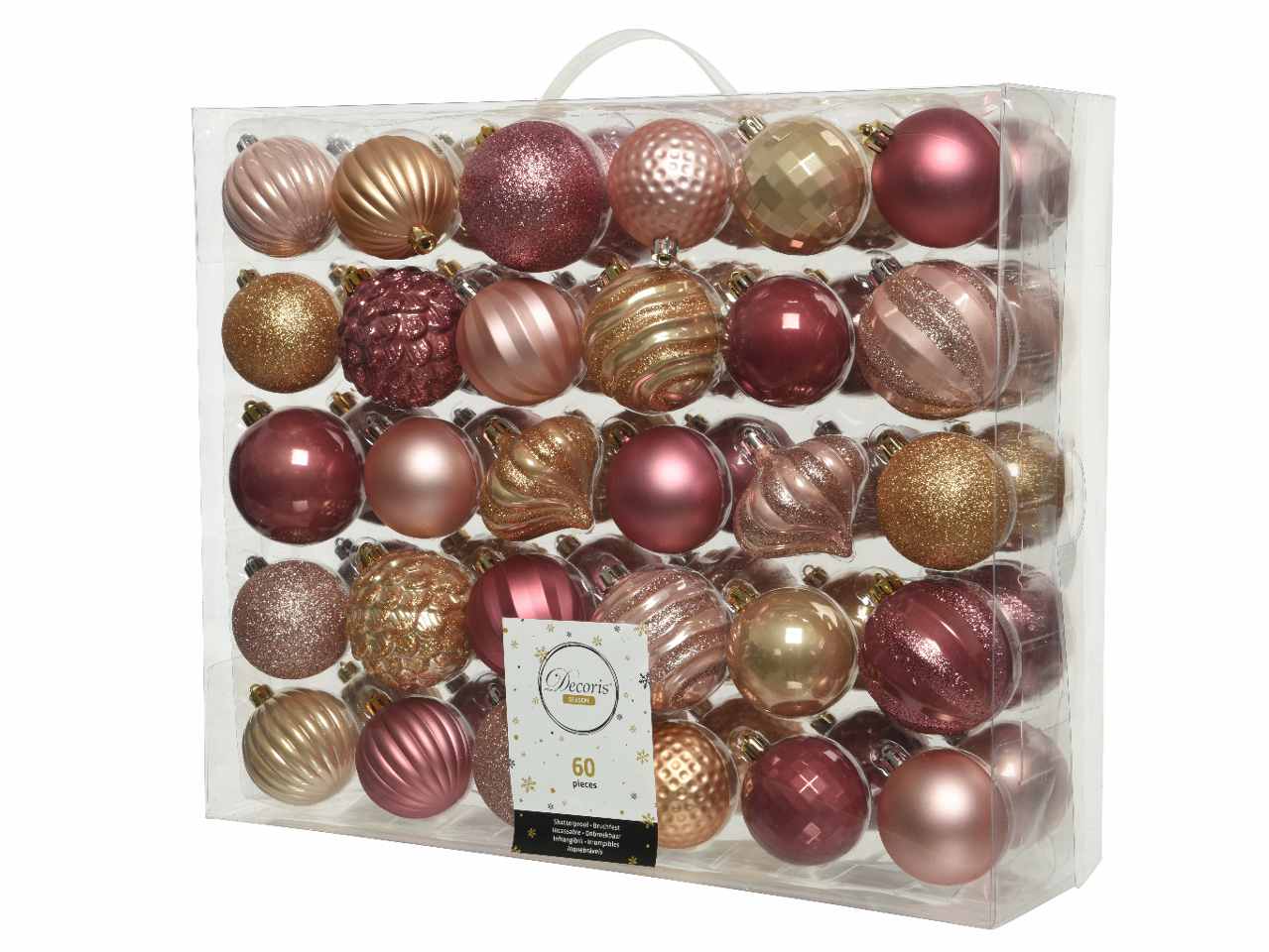 Sfera d.7cm 60pz nei colori rosa e oro