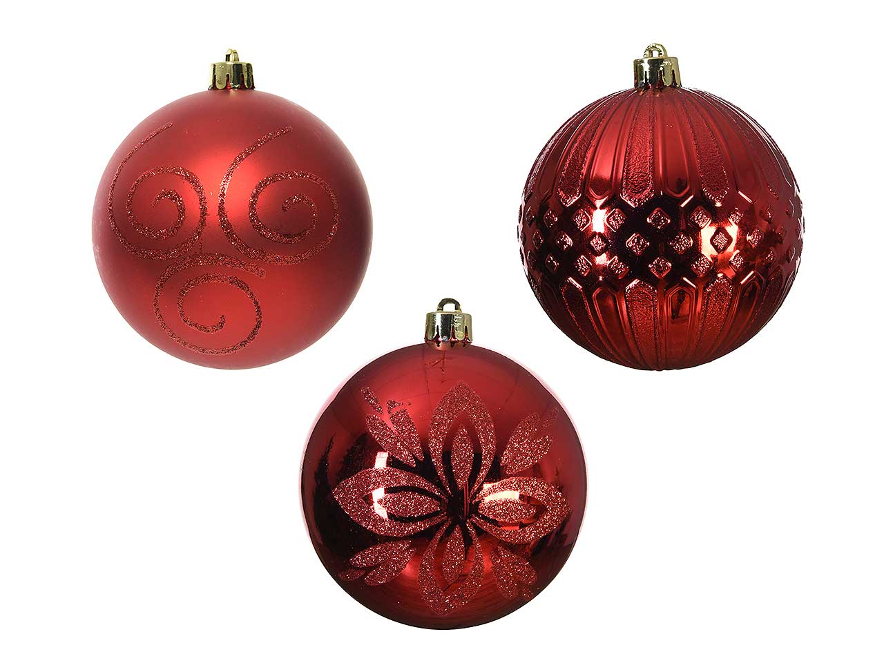 Palline natalizie rosso diametro 10cm