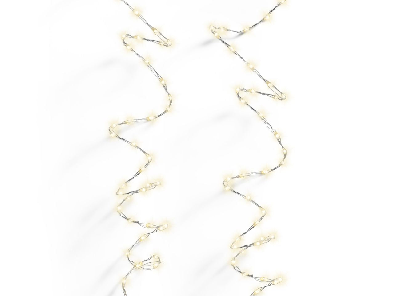 Luci natalizie micro led extra dense con 8 funzioni effetto scintillio per uso esterno colore argento bianco caldo misura lun.1200cm misura del led micro numero di led 756