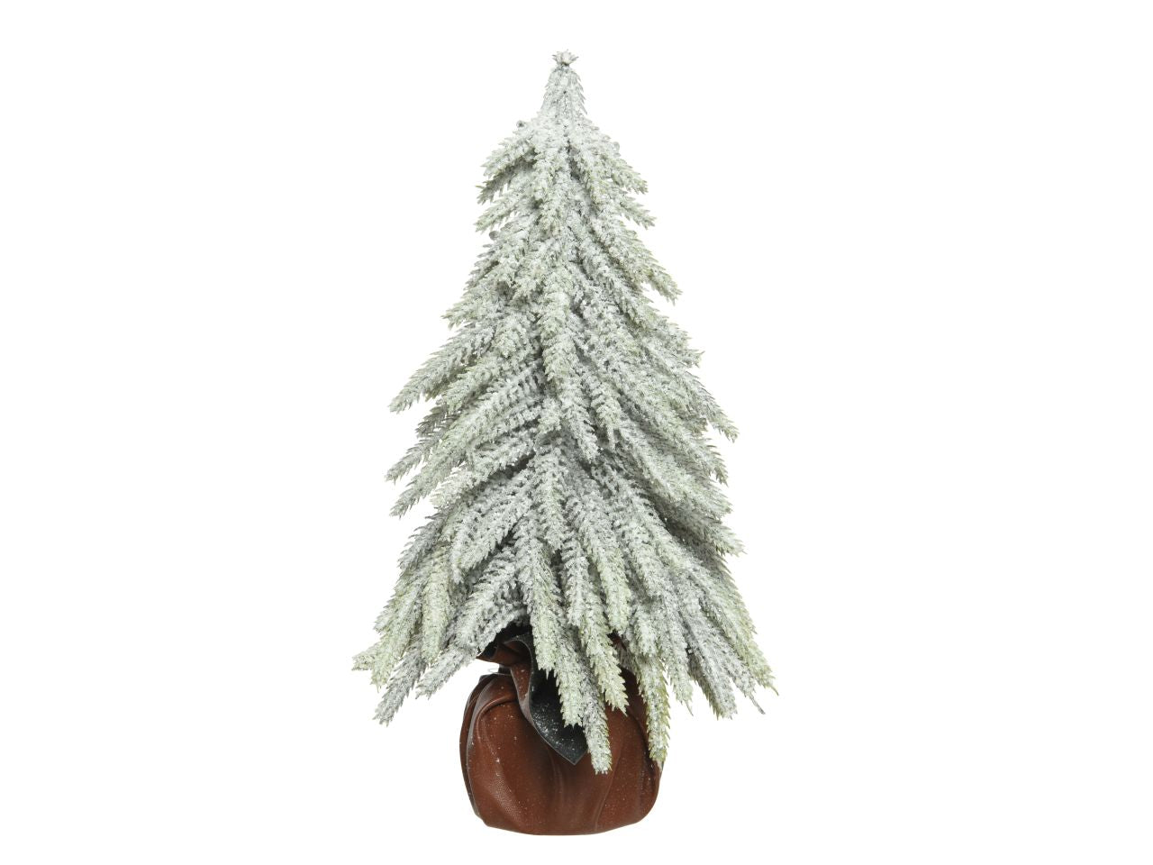 Albero di natale mini innevato colore verde bianco misura alt.35cmd.20cm