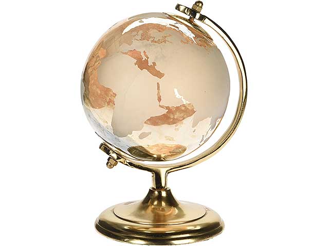 Mappamondo vetro 17x13x25cma54412360