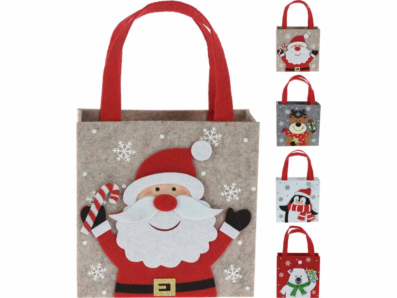 Borsa in feltro 18x8x18cm con personaggio natalizio