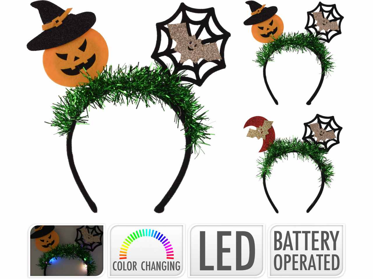 Cerchietto halloween con led