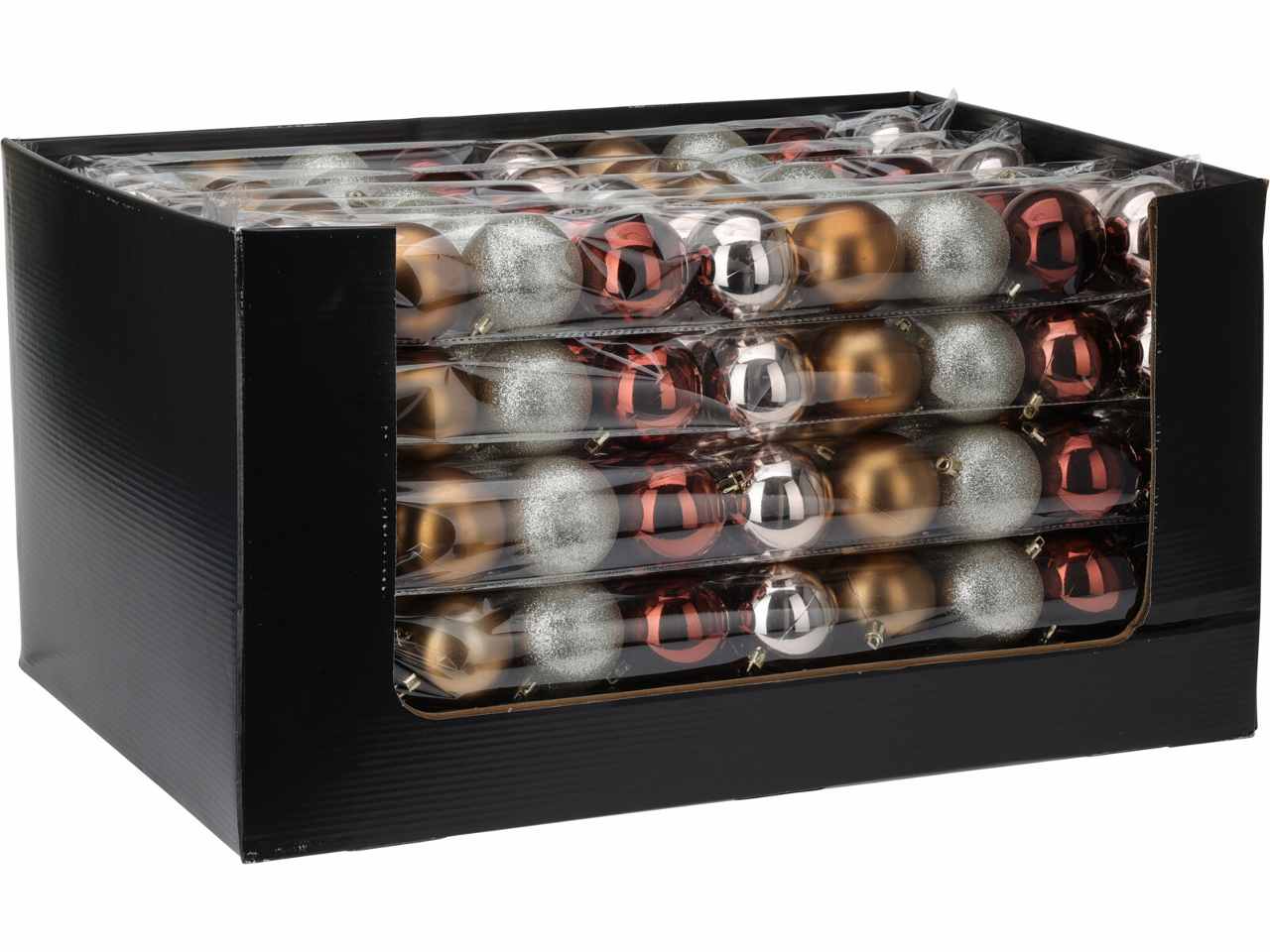 Palla di natale in plastica misura 60mm amber - la confezione comprende 9 palle di natale