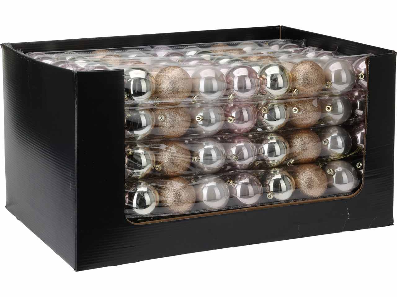 Palla di natale in plastica misura 60mm pretty - la confezione comprende 9 palle di natale