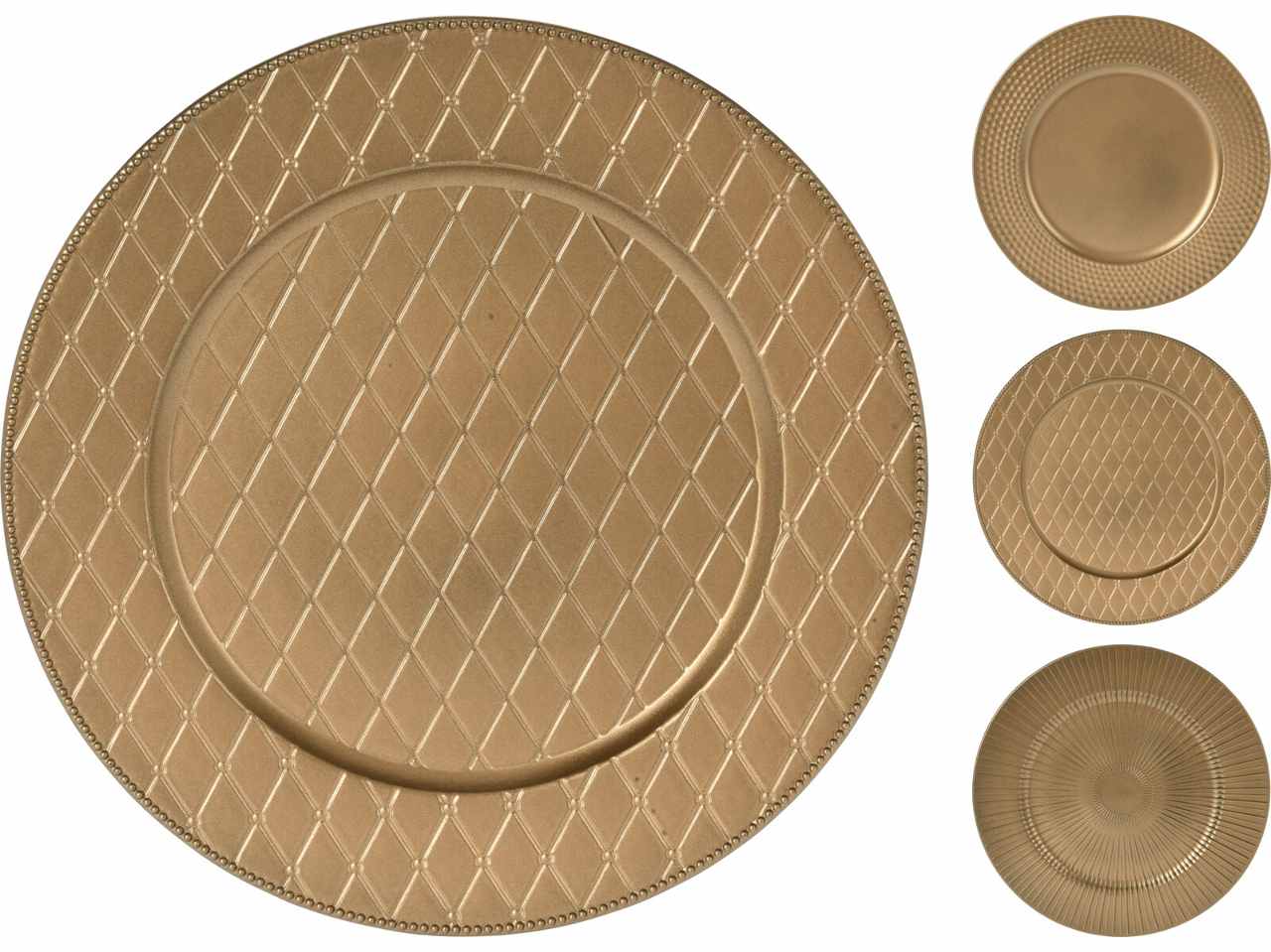 Sottopiatto in plastica 33cm oro opaco