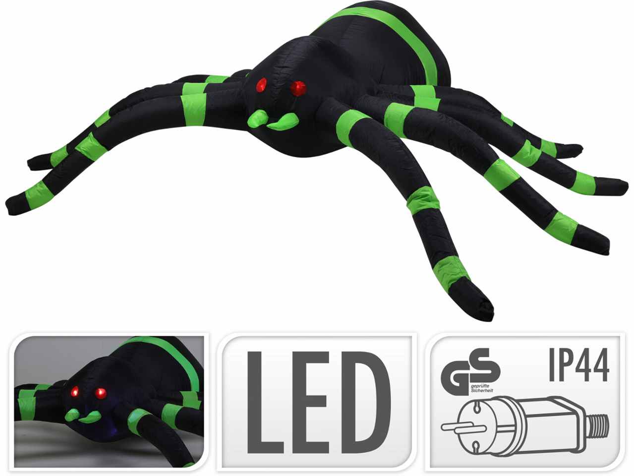 ragno gonfiabile con led 240cm