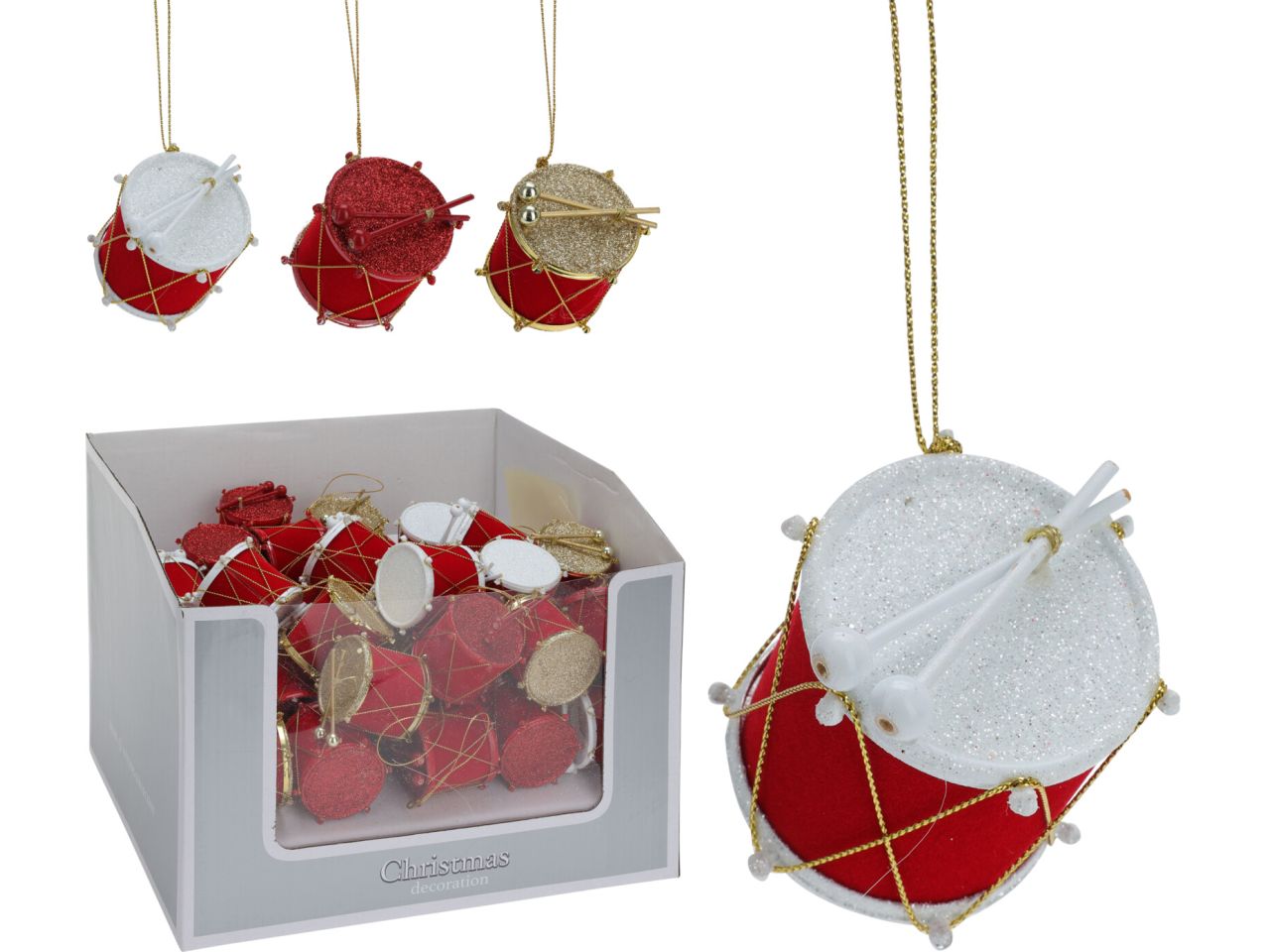Pendente a forma di tamburo misura 45mm in 3 assortimenti