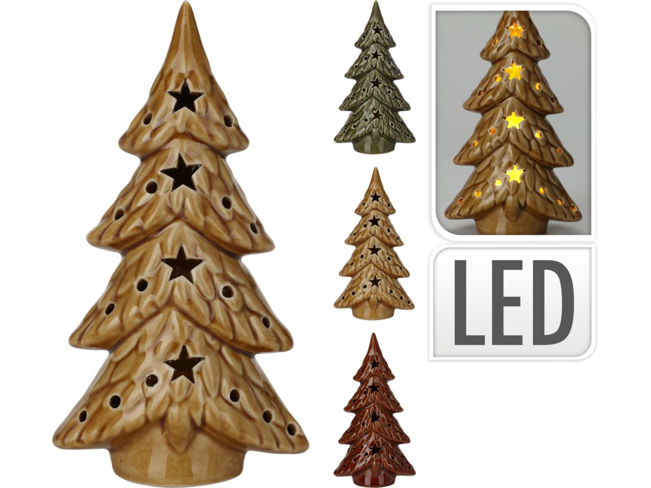Albero di natale con led misura 20cm in 3 assortimenti