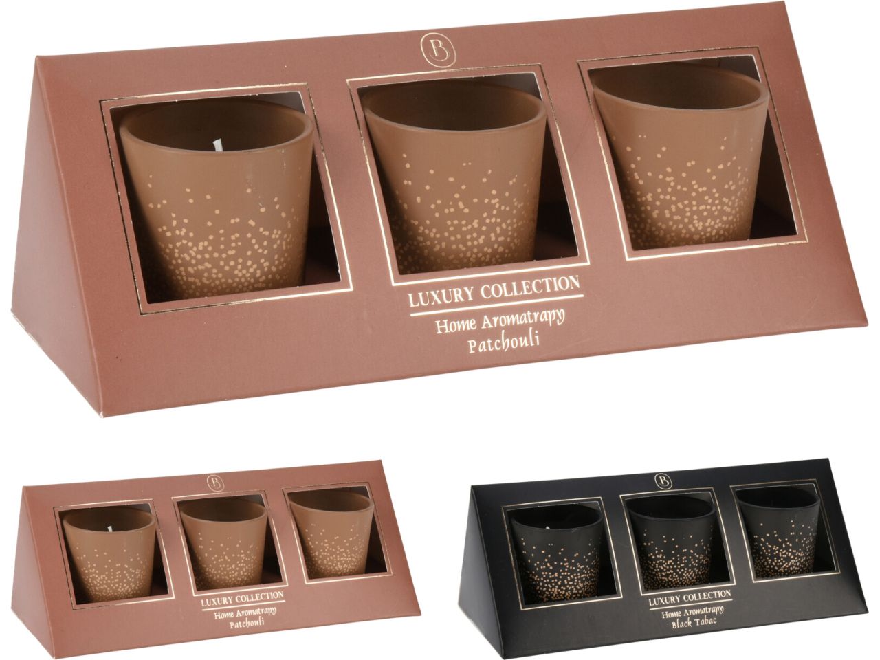 Vasi in vetro con candela misura 6cm in 2 assortimenti - la confezione comprende 3 vasi