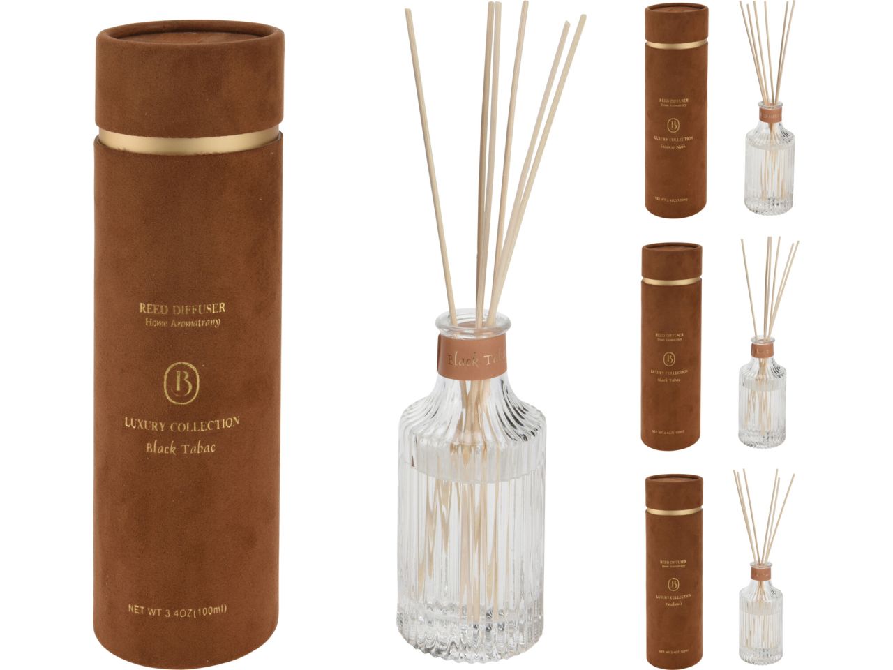 Diffusore con bacchette capacita' 100ml in 3 assortimenti