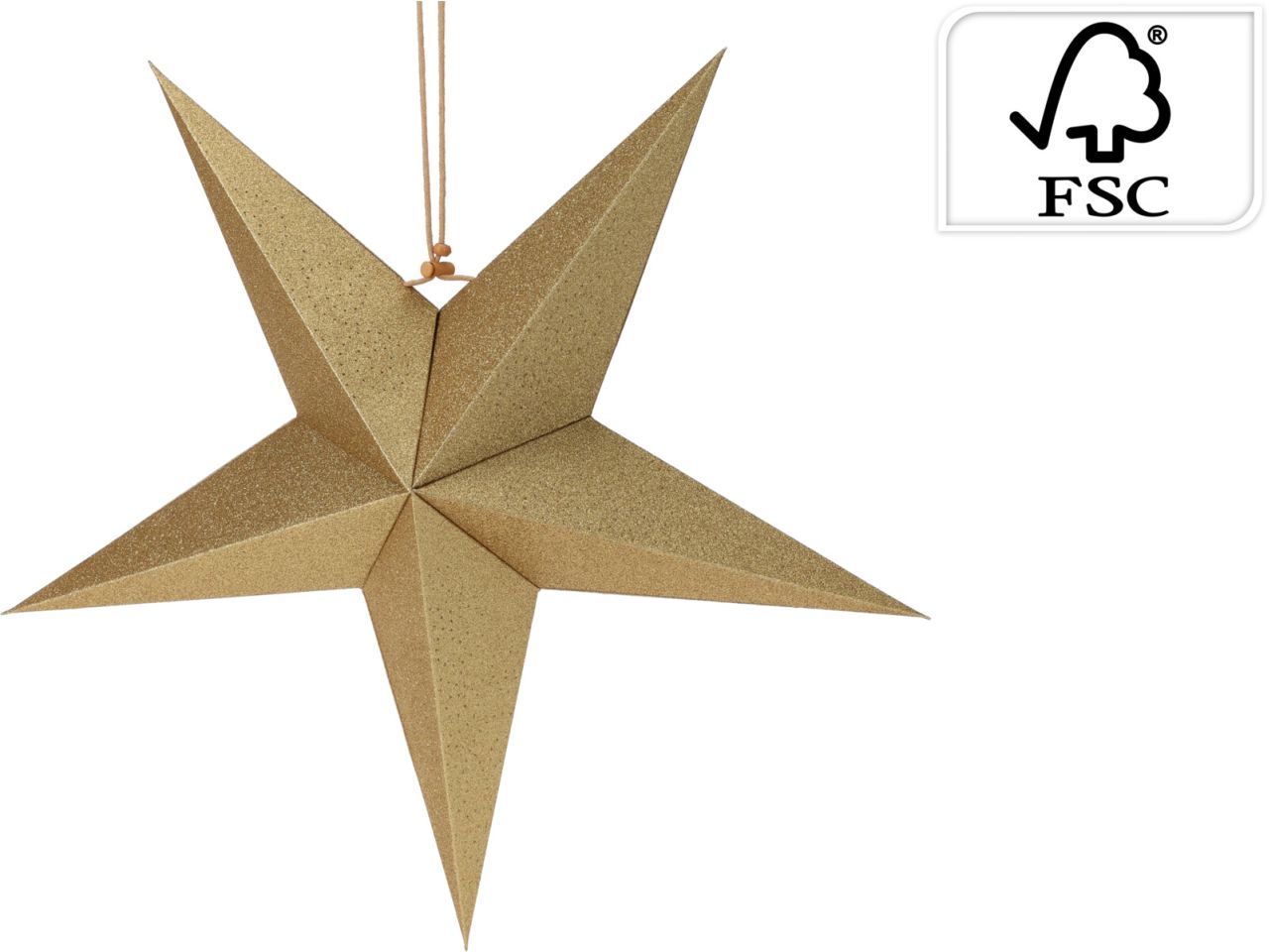 Pendente in carta a forma di stella misura 45cm