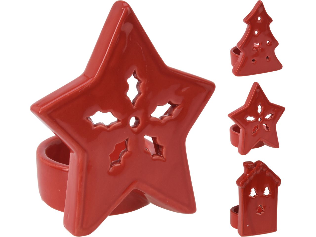 Porta tealight in porcellana misura 85x70x100mm in 3 assortimenti