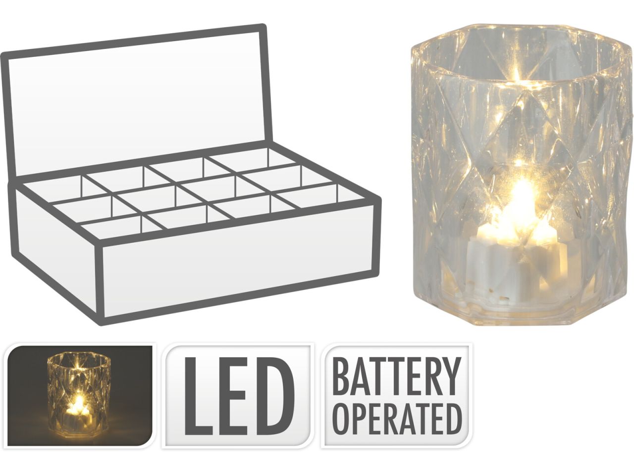 Lampada mini con led misura 6cm trasparente