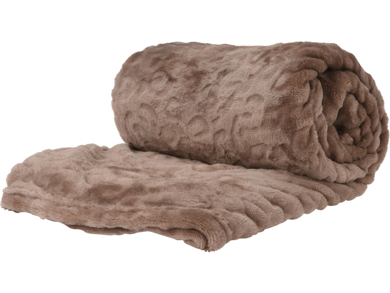Coperta di flanella misura 125x150cm colore taupe