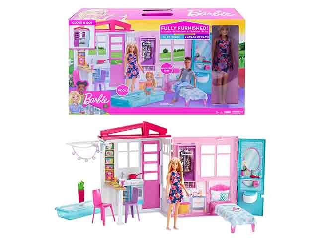 barbie la casa con bambola mt-fxg55 $