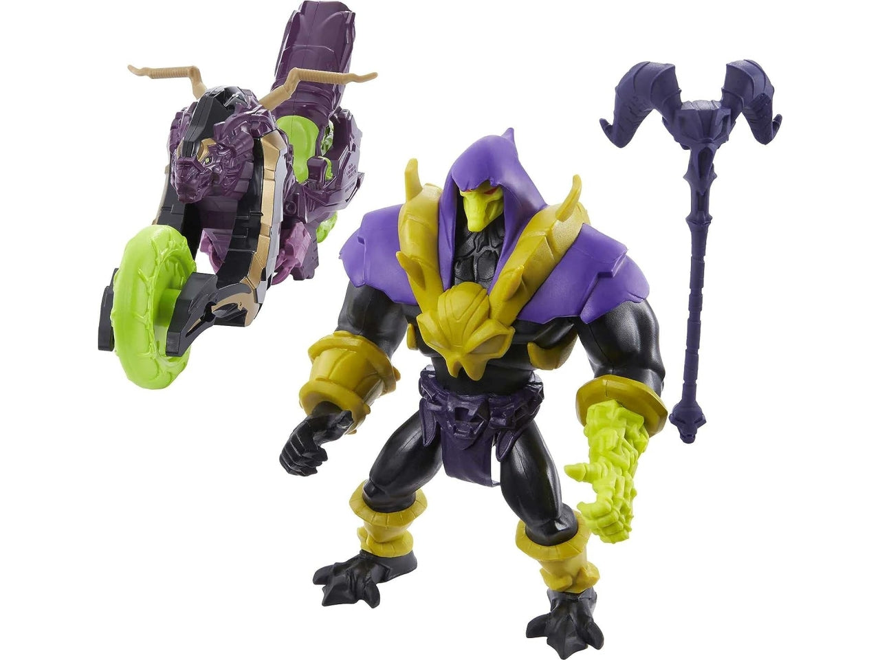 He-man personaggio con veicolo
