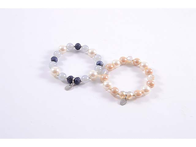 Bracciale vetro+cristallo 3 fili b 09841