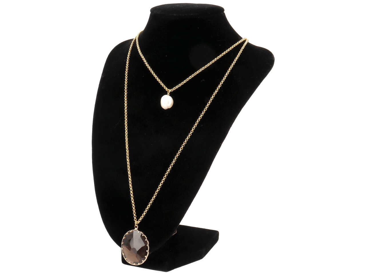 Collana acciaio c/perla di fiume c 21386