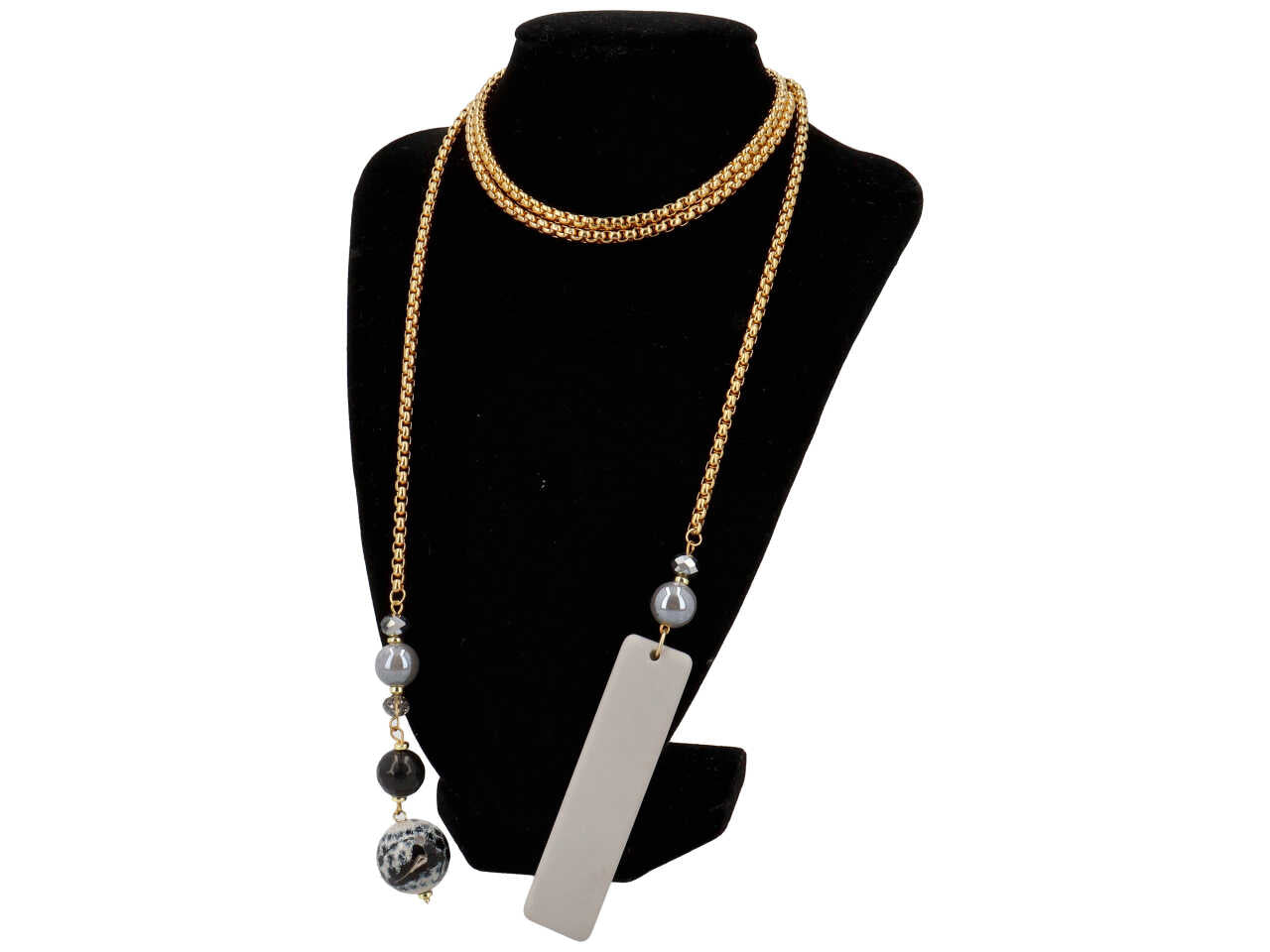 Collana/cintura in acciaio con pietra
