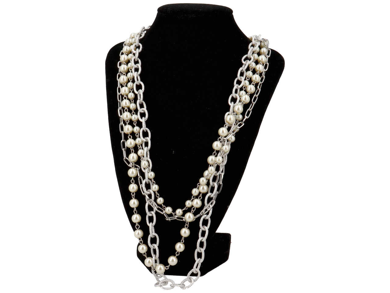 Collana in metallo con perla vetro