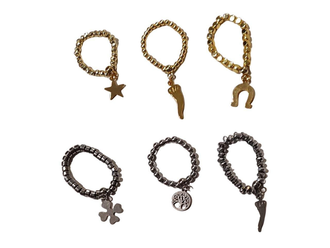 Anello ematite con acciaio