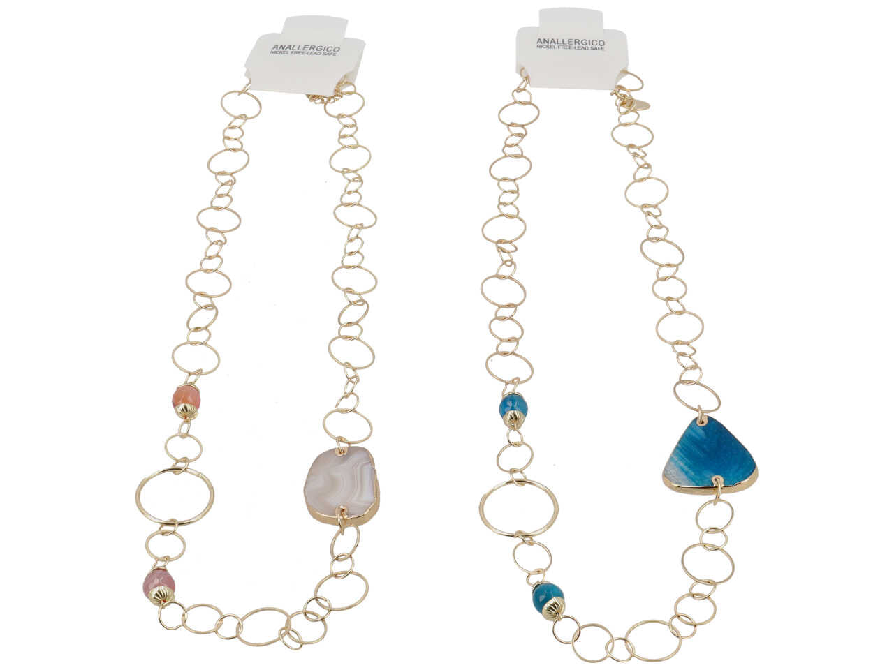 Collana in metallo con pietra