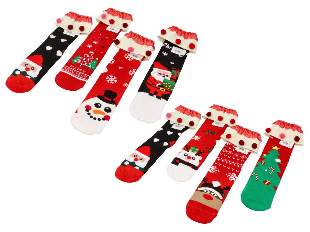 Calzino lana con pon pon