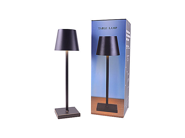 lampada da tavolo touch ricaricabile nera